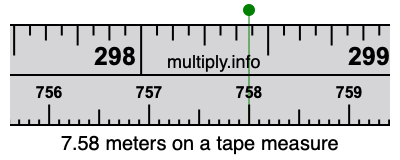 7.58 meters on a tape measure