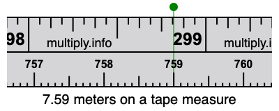 7.59 meters on a tape measure