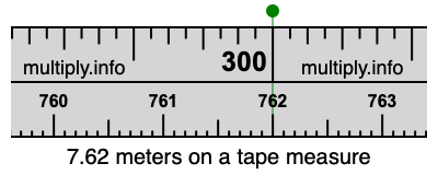 7.62 meters on a tape measure
