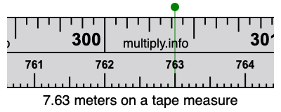 7.63 meters on a tape measure