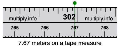 7.67 meters on a tape measure