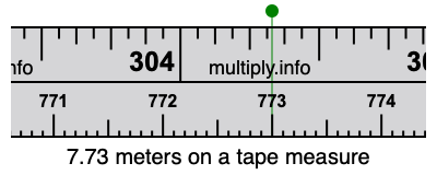 7.73 meters on a tape measure