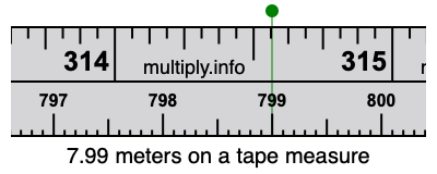 7.99 meters on a tape measure