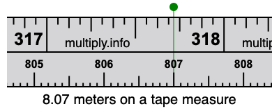 8.07 meters on a tape measure
