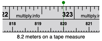 8.2 meters on a tape measure