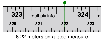 8.22 meters on a tape measure