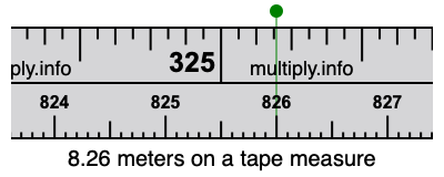 8.26 meters on a tape measure