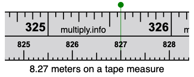8.27 meters on a tape measure