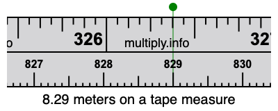 8.29 meters on a tape measure