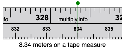 8.34 meters on a tape measure