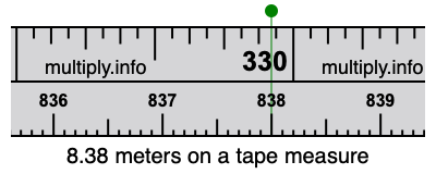 8.38 meters on a tape measure