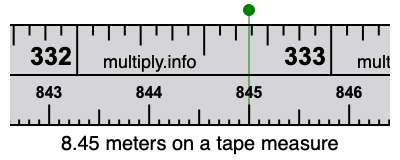 8.45 meters on a tape measure