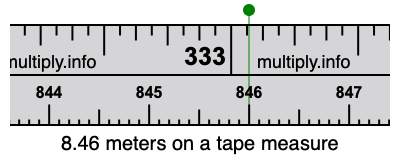 8.46 meters on a tape measure