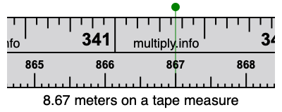 8.67 meters on a tape measure