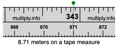 8.71 meters on a tape measure