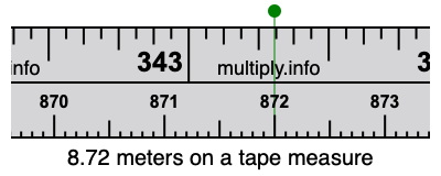 8.72 meters on a tape measure
