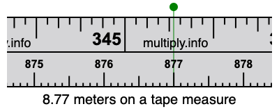 8.77 meters on a tape measure