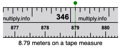 8.79 meters on a tape measure