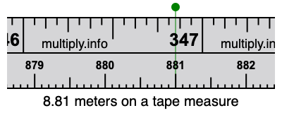 8.81 meters on a tape measure