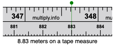 8.83 meters on a tape measure