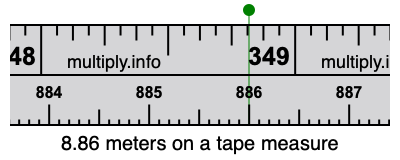 8.86 meters on a tape measure