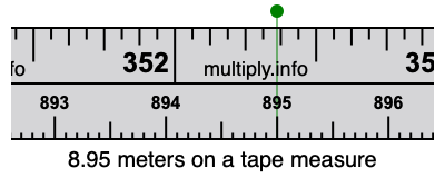 8.95 meters on a tape measure
