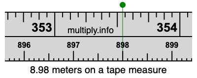 8.98 meters on a tape measure