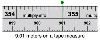 9.01 meters on a tape measure