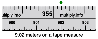 9.02 meters on a tape measure
