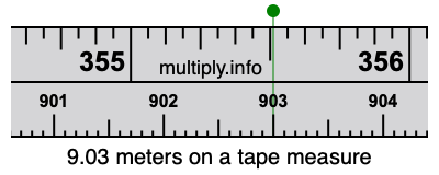 9.03 meters on a tape measure