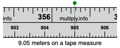 9.05 meters on a tape measure