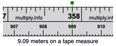 9.09 meters on a tape measure