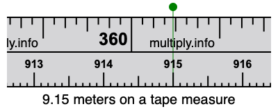 9.15 meters on a tape measure