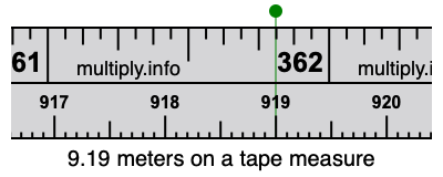 9.19 meters on a tape measure