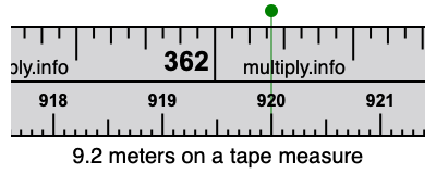 9.2 meters on a tape measure
