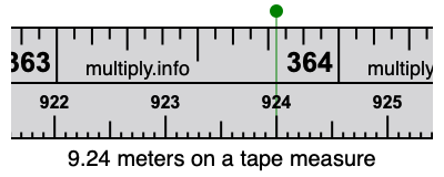 9.24 meters on a tape measure