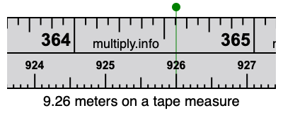 9.26 meters on a tape measure