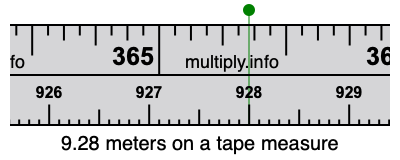 9.28 meters on a tape measure