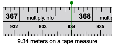 9.34 meters on a tape measure