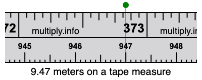 9.47 meters on a tape measure