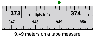 9.49 meters on a tape measure