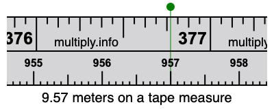 9.57 meters on a tape measure