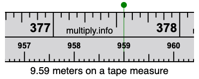 9.59 meters on a tape measure