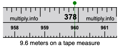 9.6 meters on a tape measure