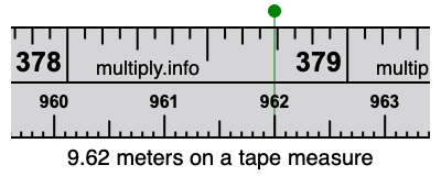9.62 meters on a tape measure