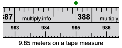 9.85 meters on a tape measure