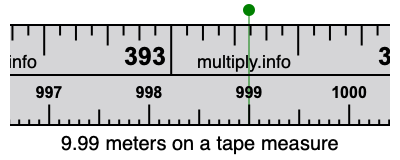 9.99 meters on a tape measure