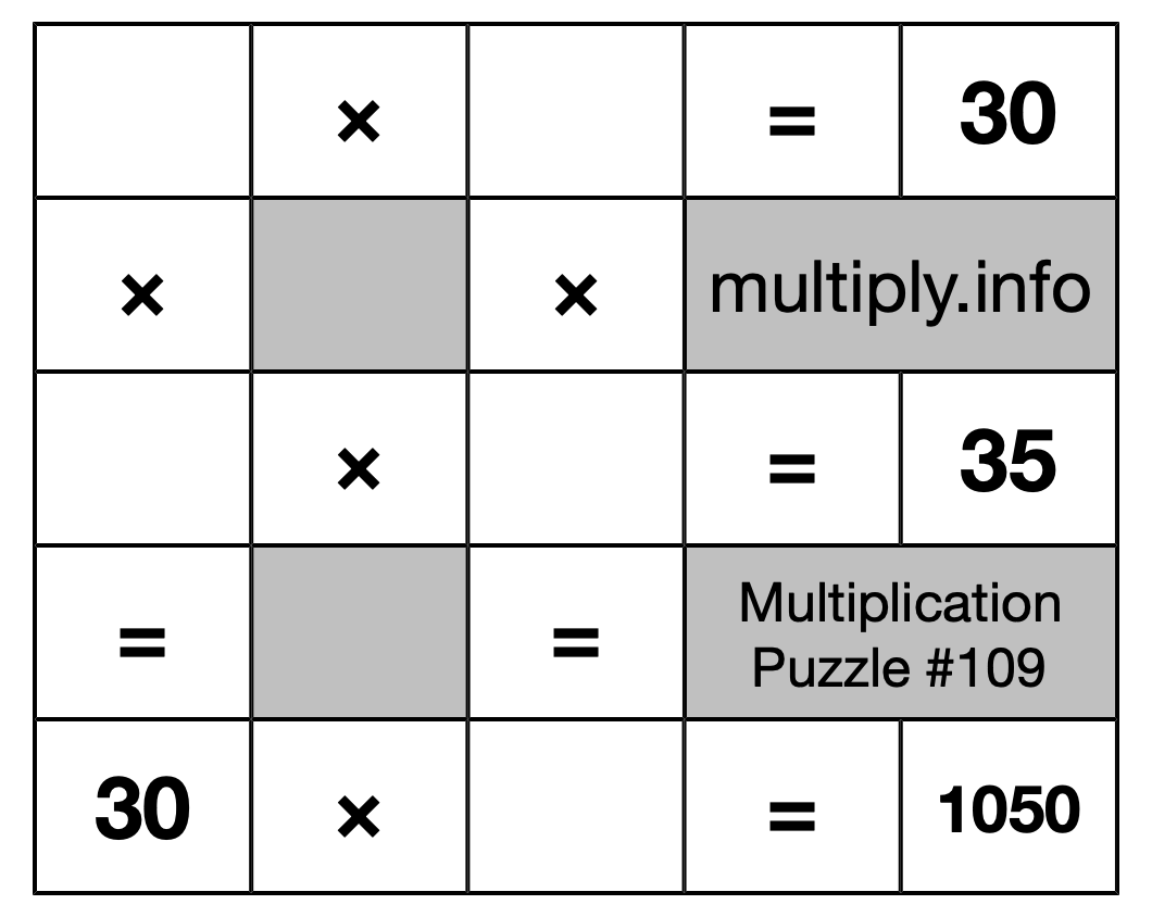 Multiplication Puzzle #109