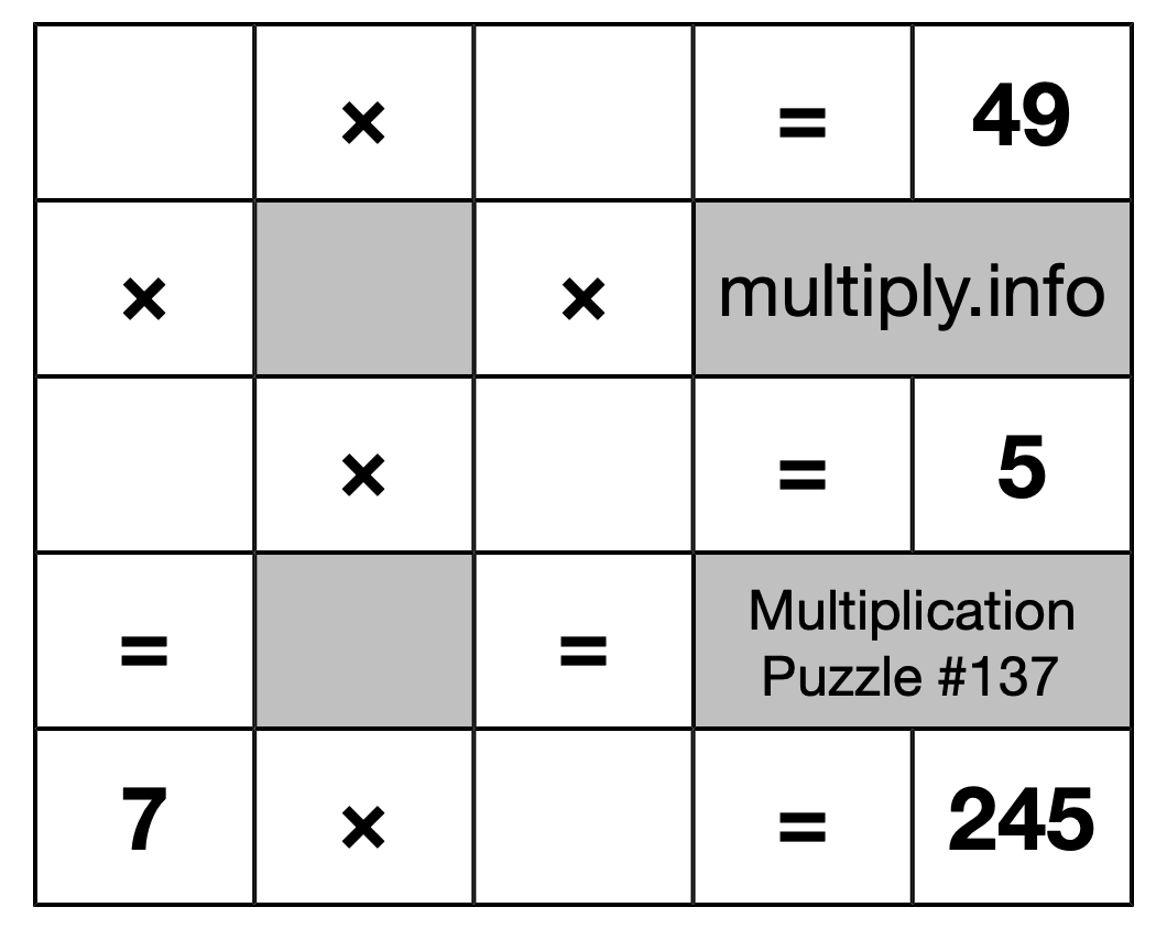 Multiplication Puzzle #137