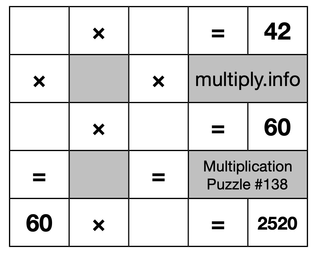 Multiplication Puzzle #138